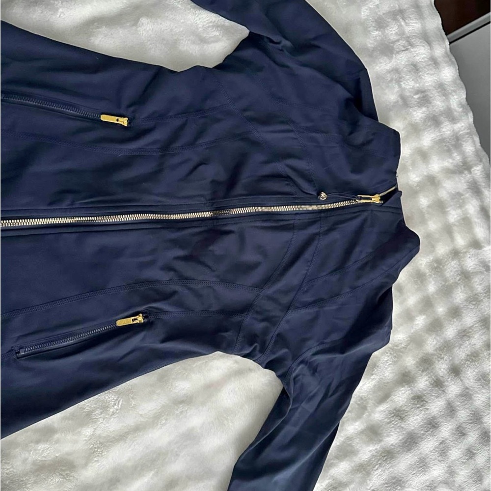 Lululemon define jacket- Navy Blue Jacket with Gold detailing!